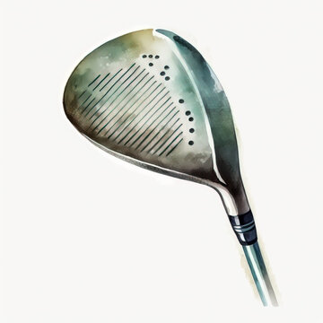 watercolor of the head of a golf club on white background created with Generative AI technology