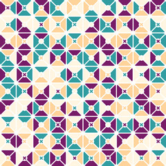 Abstract geometric Bauhaus pattern design. Vector circle, triangle and square lines color art design. Colorful Bauhaus background pattern.