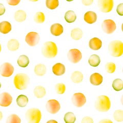 
Watercolored color spots. Pattern in the polka dots. Classic spotted pattern on the background. Design for paper, print, fabric, wallpaper, packaging, textile