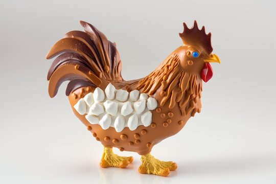 sweets in the shape of a rooster, displayed alone against a white background (Turkish name; horoz sekeri). Generative AI