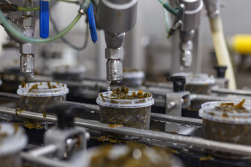Closeup view of seaweed packaging system.
