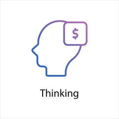 Thinking icon vector stock