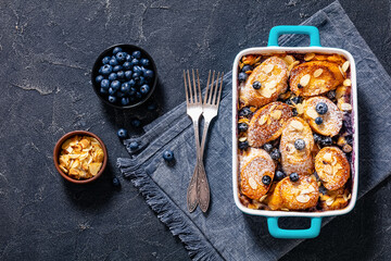 Blueberry Almond Mascarpone French Toast, top view