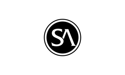 Initial logo letters S and A in a circle