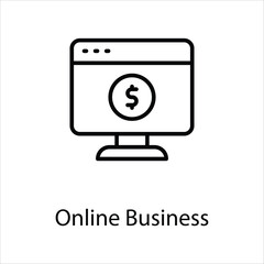 Online Business icon vector stock