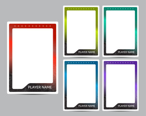 Sport player trading card frame border template