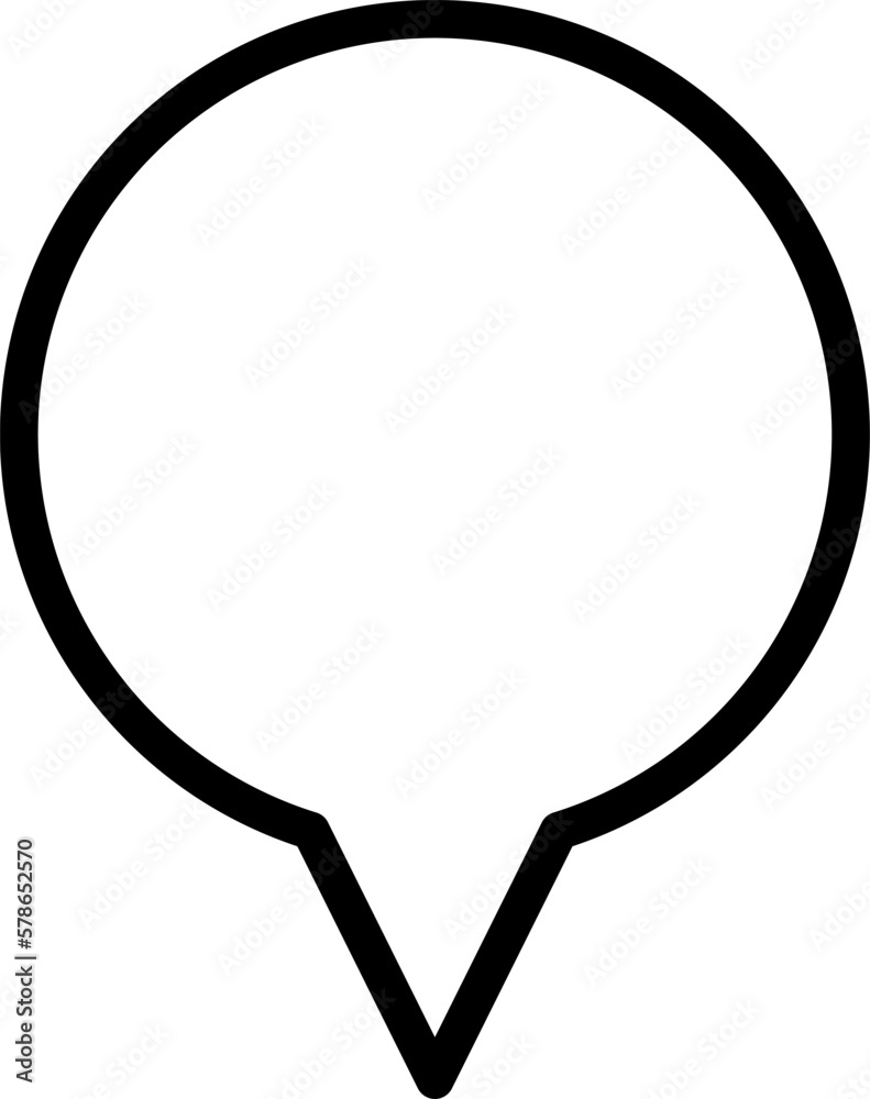 Poster blank round circle speech bubble cloud message symbol element icon with a thin contour outline and e