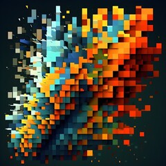 An abstract illustration inspired by pixels - Artwork 69