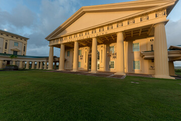 Fototapeta na wymiar Palau National Congress. Morning Sunrise Time Shoot. Executive Building. The Senate of Palau. Micronesia