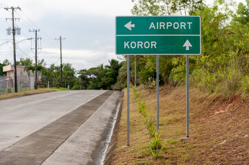 Airport Koror Sigh in Palau. Micronesia