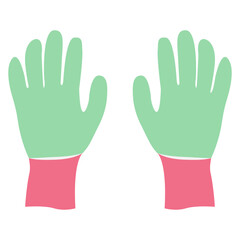 Gardening protection gloves. Vector flat illustration.