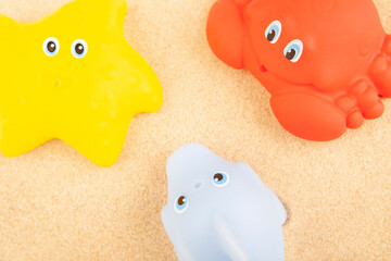 image of rubber toy sand background