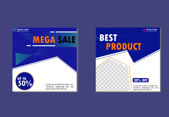 Sale square banner template for social media posts, mobile apps, banners design, web or internet ads.