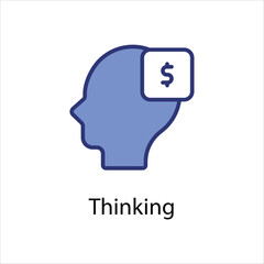 Thinking icon vector stock