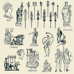 Classic Ancient Roman Vector Illustrations