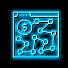 strategy of affiliate marketing neon glow icon illustration