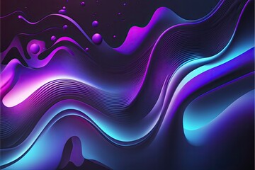 Obraz na płótnie Canvas Abstract blue and purple curve line shapes wave background. Generative AI illustration.