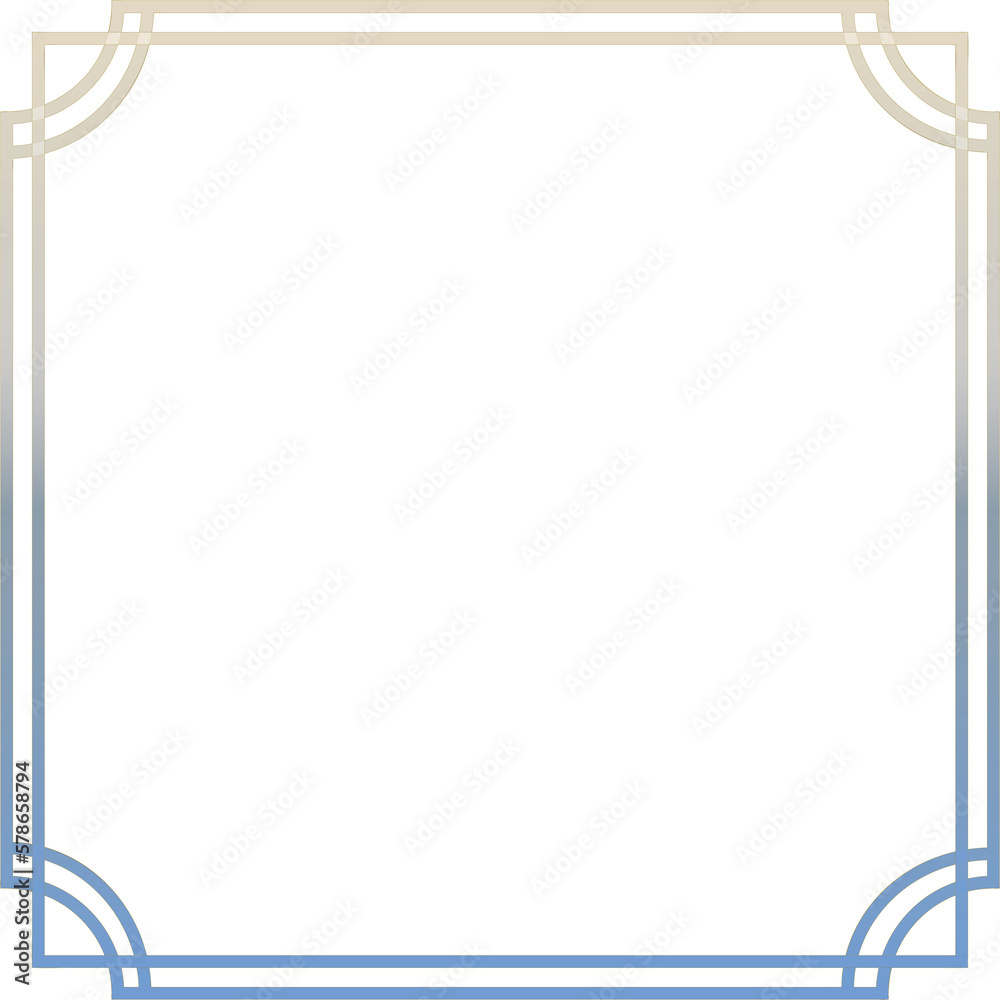 Canvas Prints gradient golden blue border and template full of chinese style