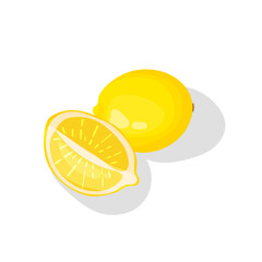 Isolated vector illustration of lemons.