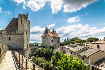 Fototapeta na wymiar castle of the medieval city of Carcassone