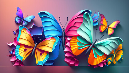Obraz na płótnie Canvas Schmetterlinge, ki generated