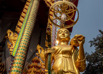 Large Buddha statue at a temple in Mae Sot Thailand