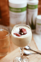 Fresh and delicious smoothie.  Ideal healthy breakfast
