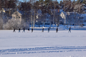 Lulea February, Norra hamn. Norrbottensteater.