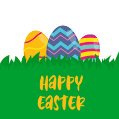 Happy Easter. Set Easter eggs with different texture on a white background. Spring holiday.