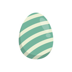 Happy Easter. Colorful patterned easter egg on a white background. Spring holiday.