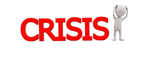 3d man crisis concept