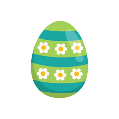Happy Easter. Colorful patterned easter egg on a white background. Spring holiday.