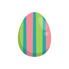 Happy Easter. Colorful patterned easter egg on a white background. Spring holiday.