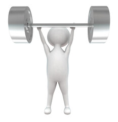 3d man exercising with dumbell concept