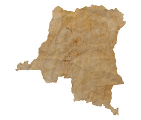 map of  Democratic Republic of the Congo on old brown grunge paper
