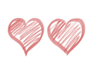 A set of pink hand drawn cute hearts. Good for any project.