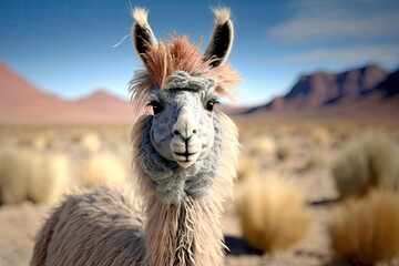 Obraz premium unusual looking llama. Generative AI