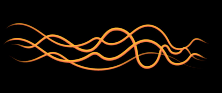 Image of a glowing neon curve line on a black background.