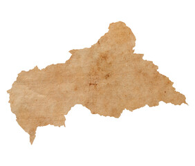 map of Central African Republic on old brown grunge paper