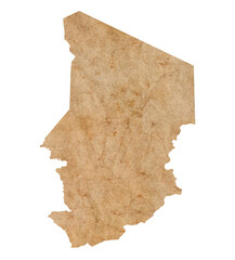 map of Chad on old brown grunge paper