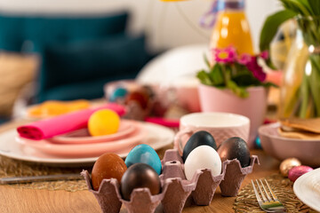 Easter eggs on spring breakfast