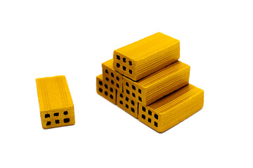 Isolated golden bricks 3D real estate financial concept for investment, property and wealth