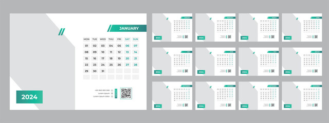 Desk Calendar Template 2024