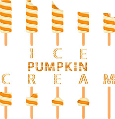 Big set various sweet tasty natural ice cream