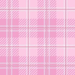 Tartan seamless pattern, pink and white, can be used in the design of fashion clothes. Bedding sets, curtains, tablecloths, notebooks