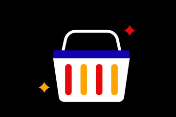 Bauhaus  online shopping vector illustration  in flat style design. Geometric, colorful store icon for website,app,ui ux,web design,business,marketing,landing,web development concept
