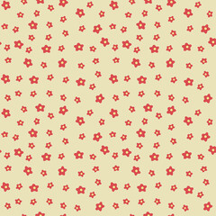 Red flower pattern on beige background seamless pattern textille or gift wrap wallpaper background