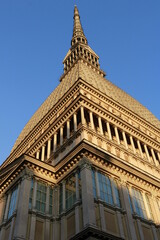 Fototapeta na wymiar Mole Antonelliana monumento simbolo della città di Torino in Piemonte Italia