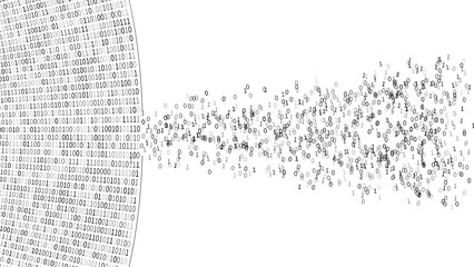 Illustration of memory or data leak. Random binary data. - 578671784