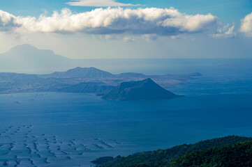 taal volcano and lake view from uphill